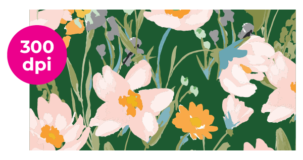 High resolution 300 DPI floral pattern showing professional print quality digital artwork