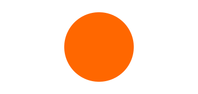 One orange circle representing pantone colouring