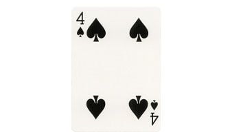 Four of spades playing card showing black spade pattern for professional poker card printing