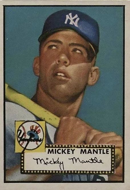 1952 Topps Mickey Mantle baseball card New York Yankees vintage collectible portrait design