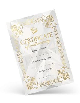 Metallic Gold Foil Authenticity Certificate Angled