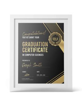 Metallic Gold Foil Certificate Framed