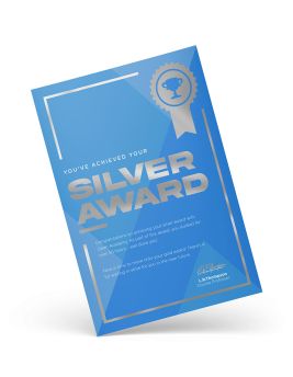 Metallic Silver Foil Certificate Angled
