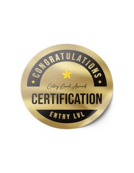 Metallic Foil Certificate Stickers Gold Circle