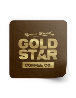 Metallic Gold Foil Sticker Square