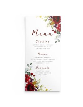 Wedding menu front