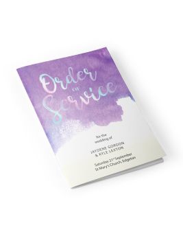Metallic Holographic Foil Order Of Service Printing Front