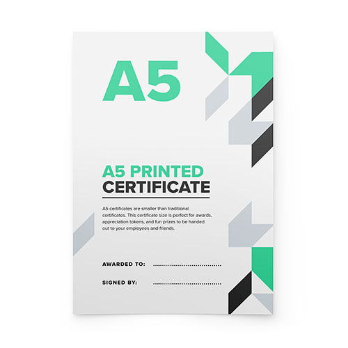 A5 Certificate Printing