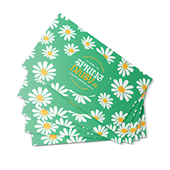 Business card design green daisies