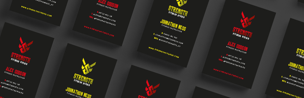 Masculine fitness business card for gym business