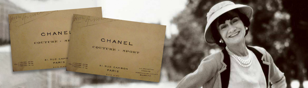 Coco Chanel and her business card