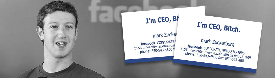 Mark Zuckerberg and his business card