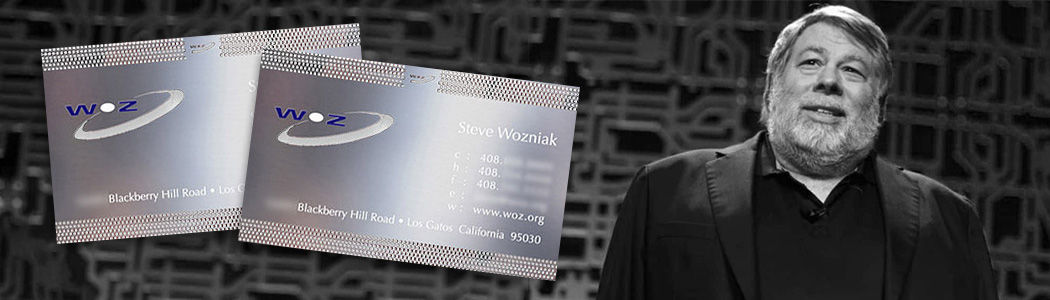 Steve Wozniak and his business card