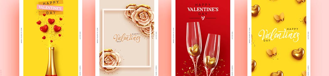 vibrant valentines cards on gloss paper