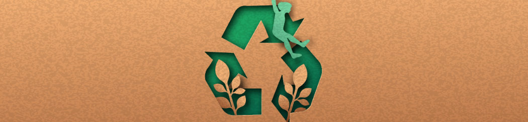 brown kraft paper recycling logo