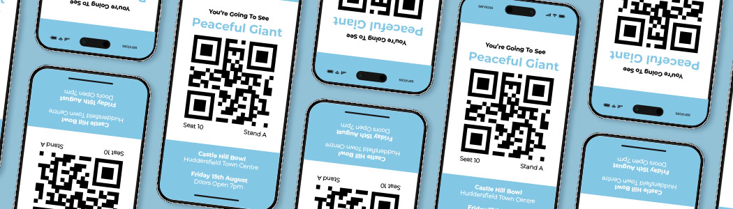 Mobile Phones With QR Concert Ticket On Screen