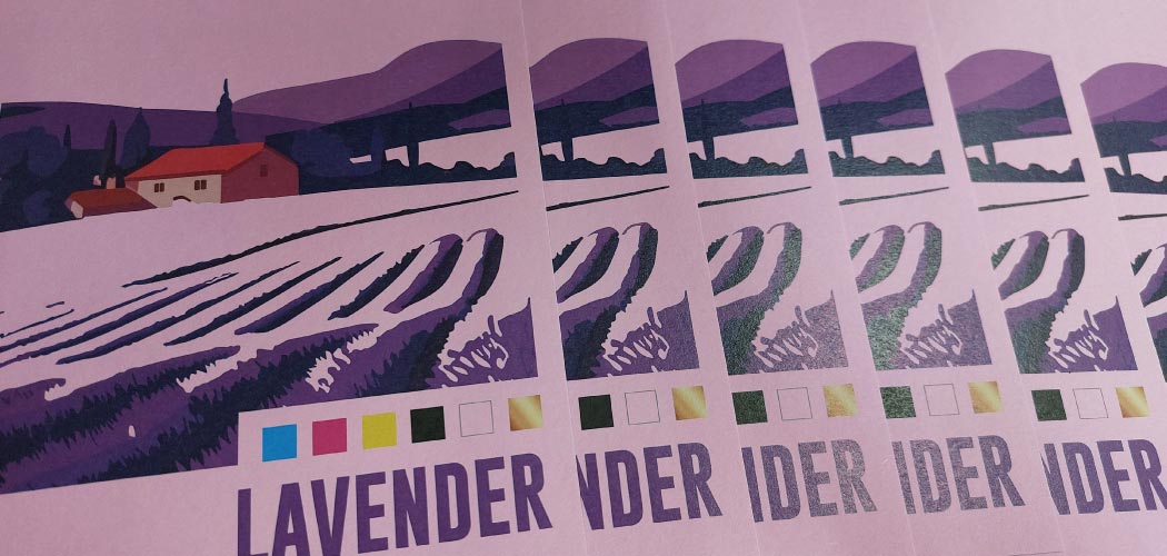 Lavender paper with lavender field design