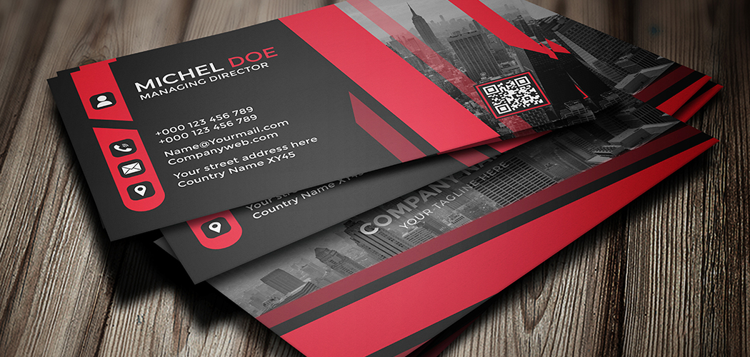 Red and Black Business Card