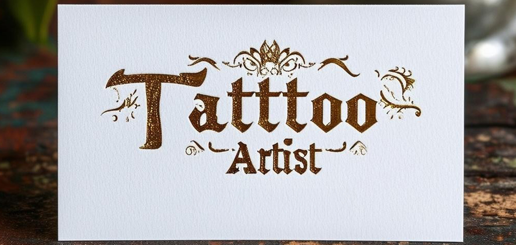 Gold Tattoo Business Card