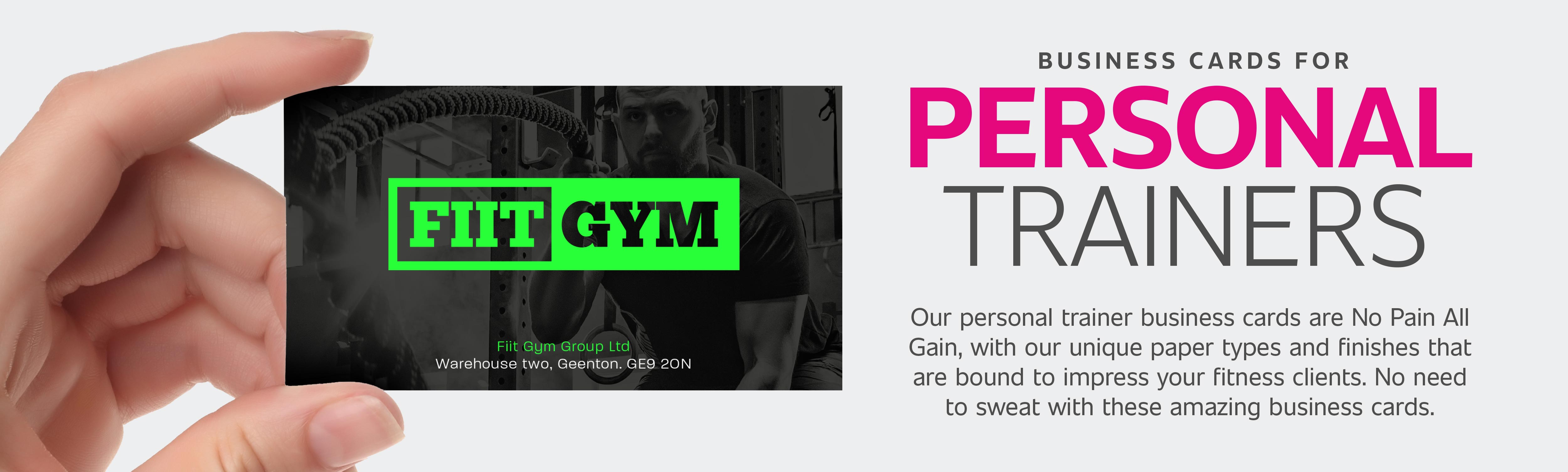 Personal Trainer Business Cards Header Banner