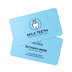 Silk Infant Dentist Business Cards