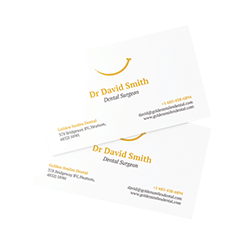 Single Sided Golden Smile Dentist Business Card Design