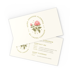 Etsy Business Card Vintage Flower And Text