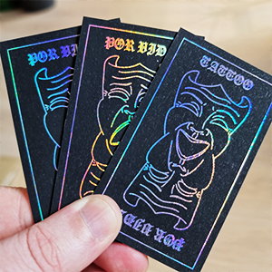 Tattoo Business Cards Black Holographic