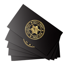 Law Enforcement Business Cards Gold Foil