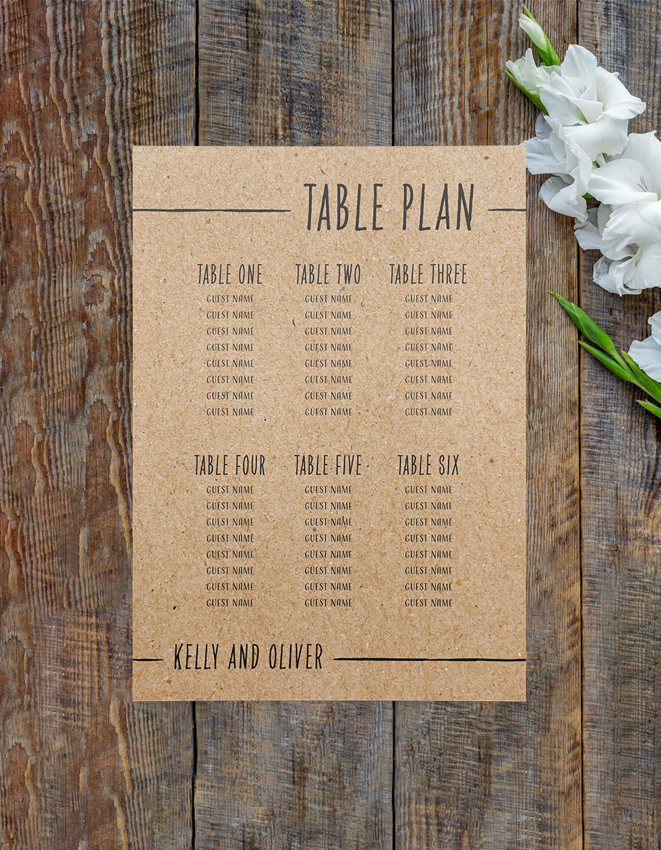 Hitched Wedding Table & Seating Plan