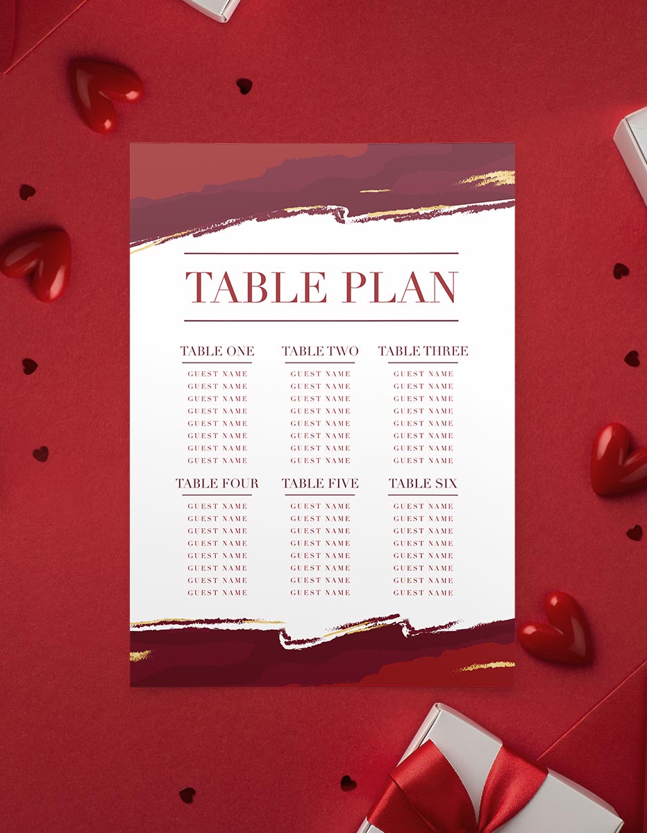 Royale Wedding Table & Seating Plan