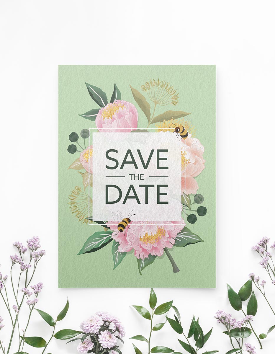 Summer Mint Wedding Save The Dates