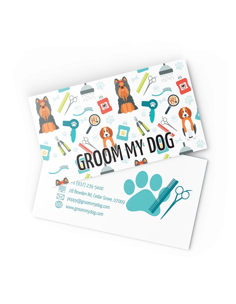 Creative Dog Grooming Business Cards | Custom Options