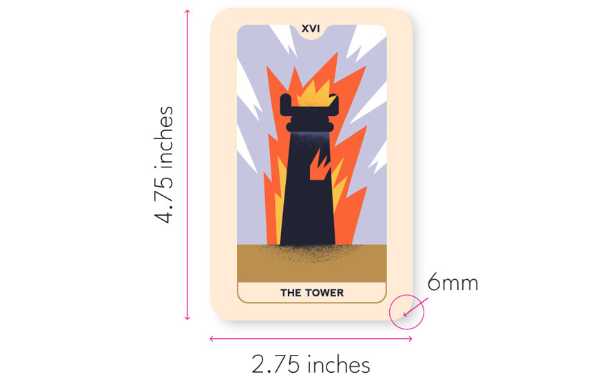 Image of Tall / Tarot  Playing Card with Sizing