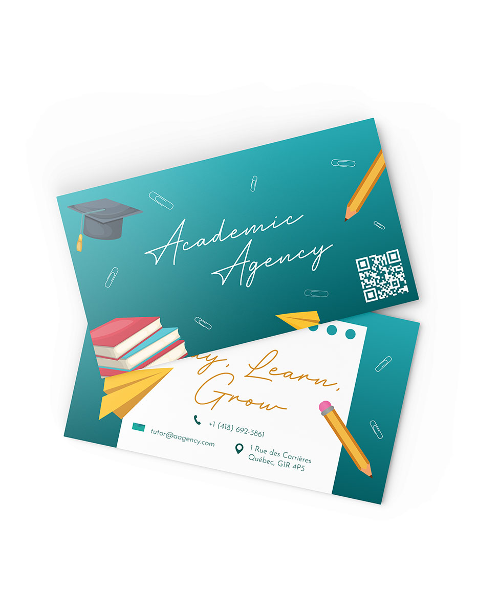 Printed Tutor Business Cards