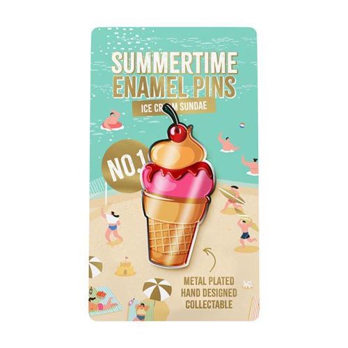 Metallic foil backing card - Summertime backing card featuring colourful ice cream sundae with cherry on retro beach illustration card