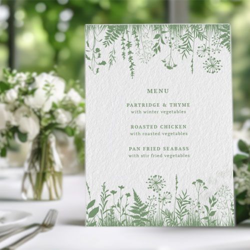 Wedding Menu Printing