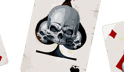 poker cards with skulls