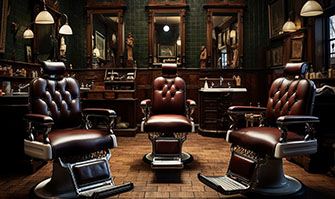 Traditional Barbers with leather seats image